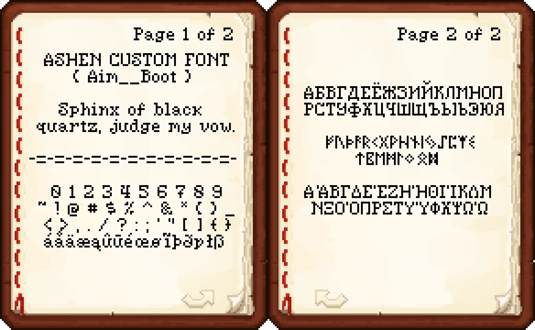 Ashen 16x Custom Font