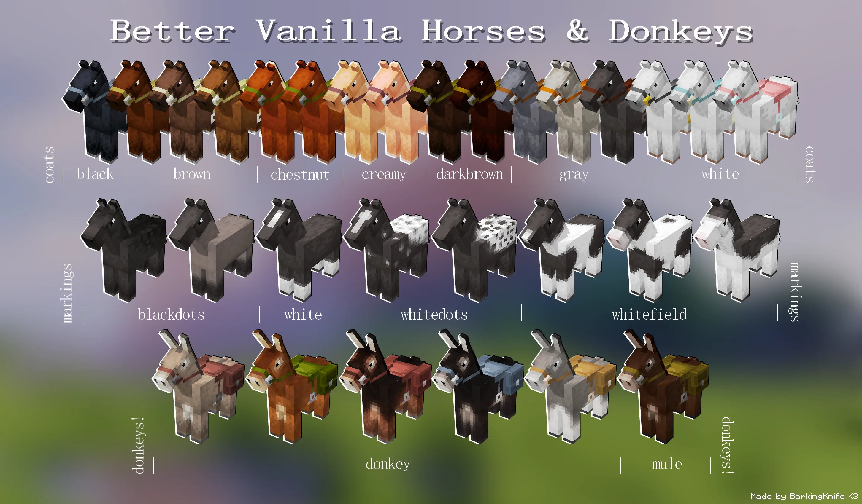 Better Vanilla Horses & Donkeys