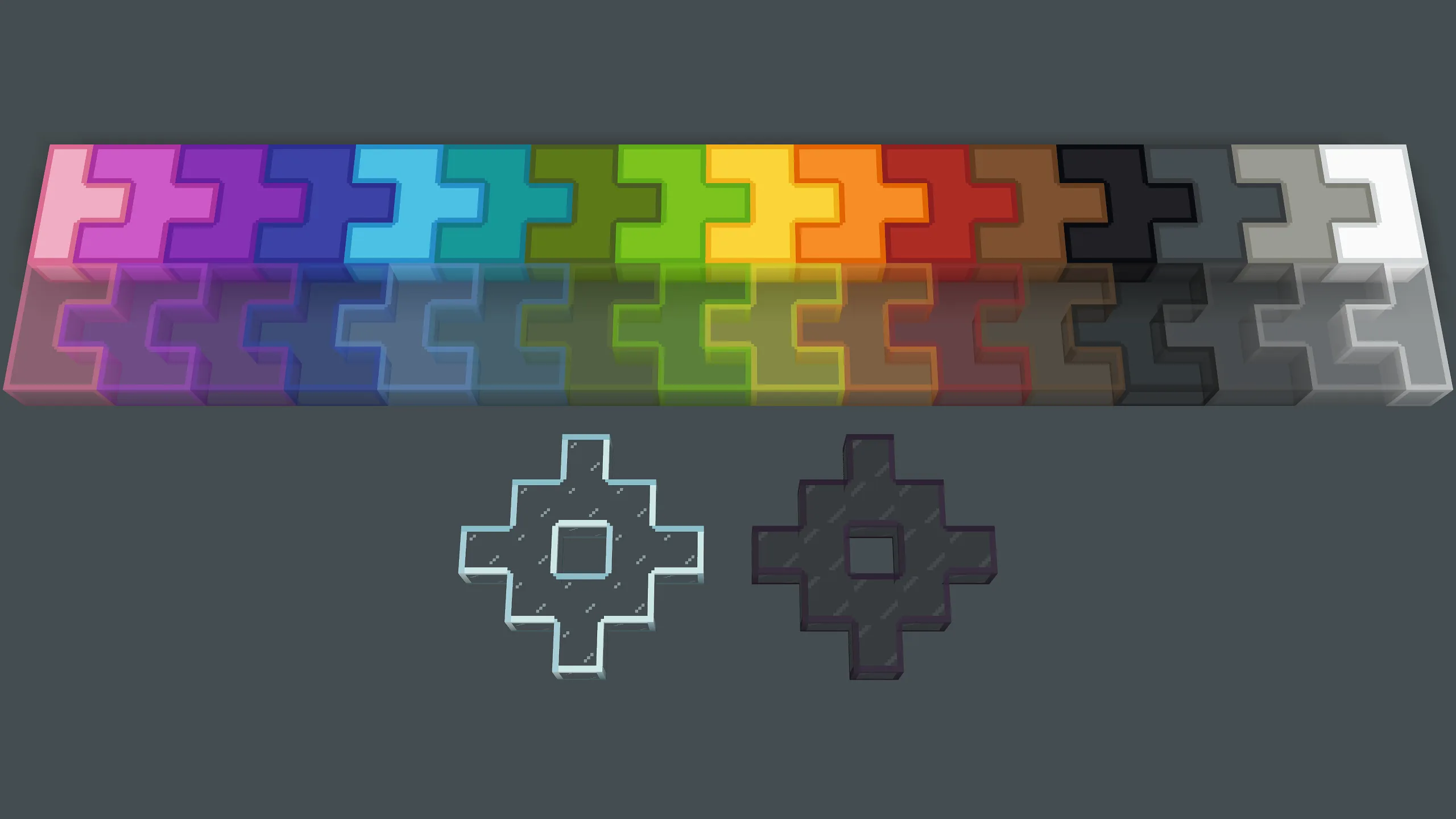 Clean Redstone - outlined colored blocks
