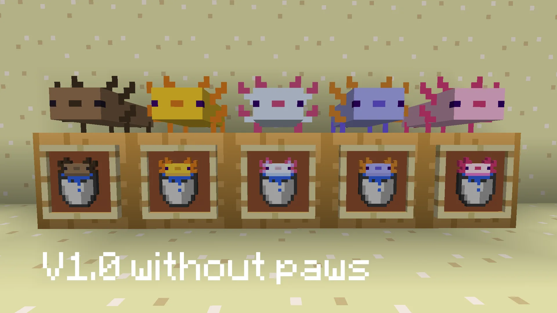 Изображение 3 ресурспака Colored Axolotl Buckets-Classic Bare Bones Addon