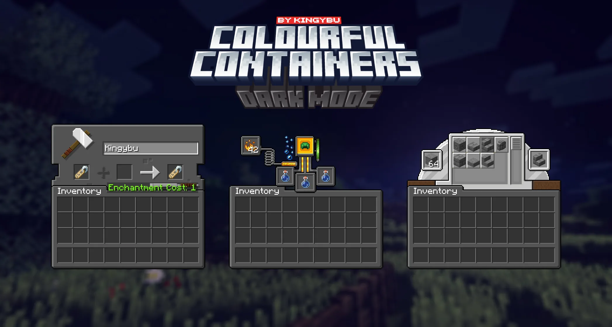 Изображение 5 ресурспака Colourful containers Dark Mode GUI