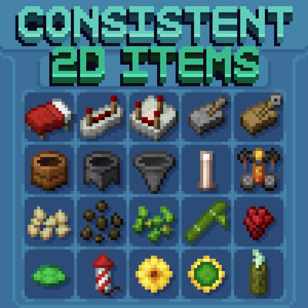 Изображение 1 ресурспака Consistent 2D Items