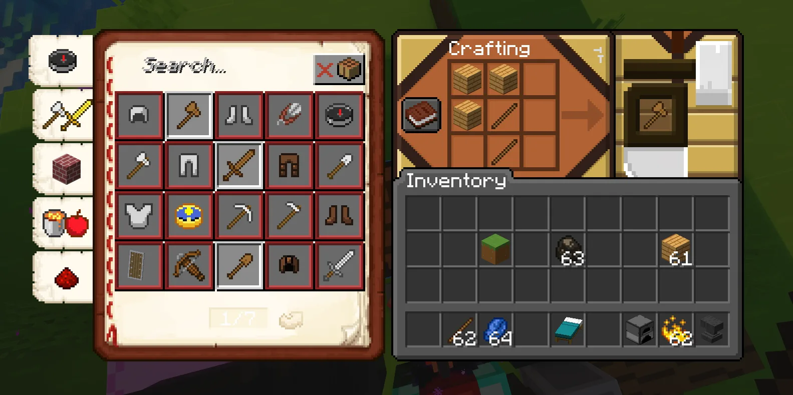 Изображение 4 ресурспака DIEGETIC GUI - immersive crafting menus