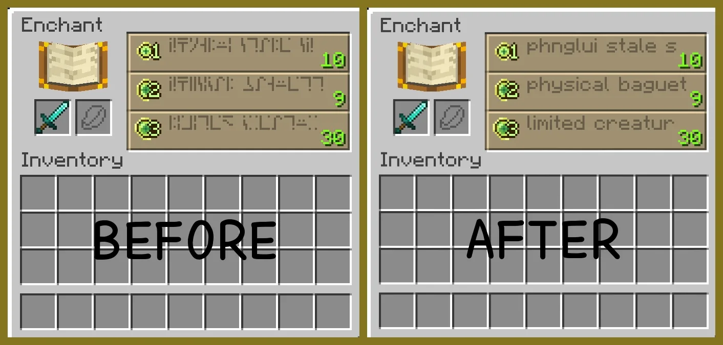 Enchanting Table Language Translator