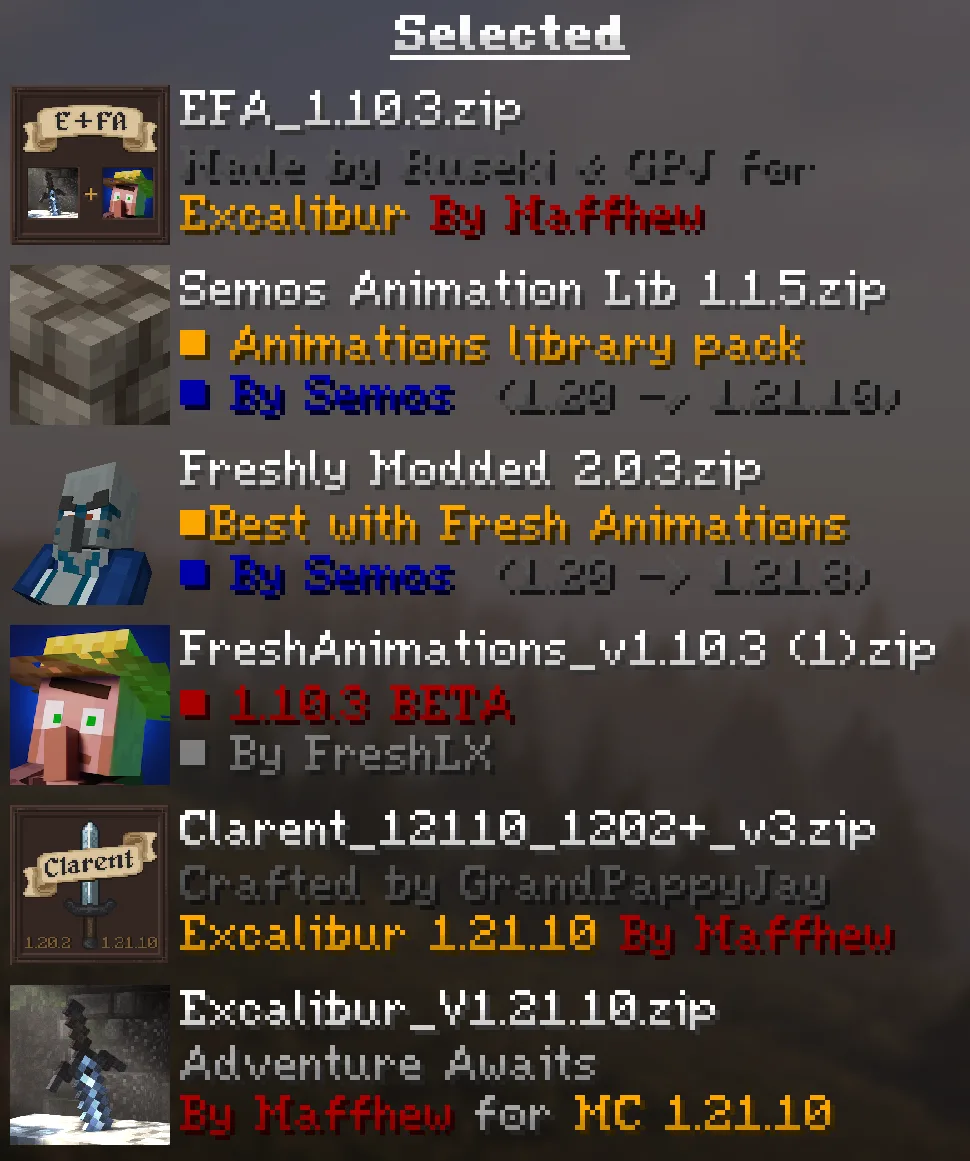 Изображение 2 ресурспака Excalibur | Fresh Animations Patch