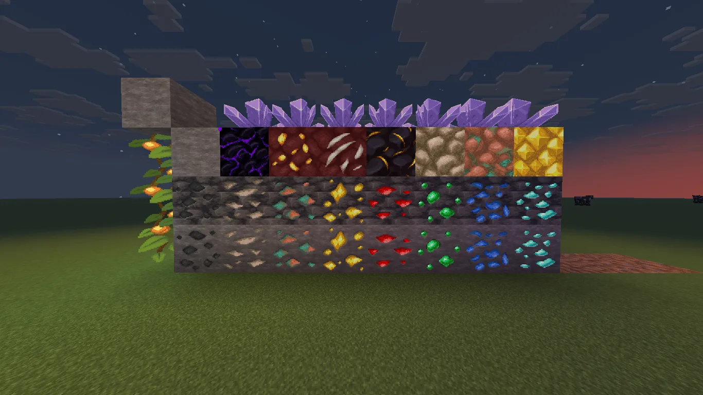 Faithful Fusion Glowing Ores 64x Addon