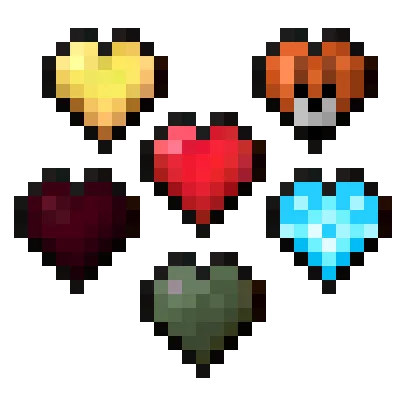 Fresh Hearts Health Bar HUD Hotbar
