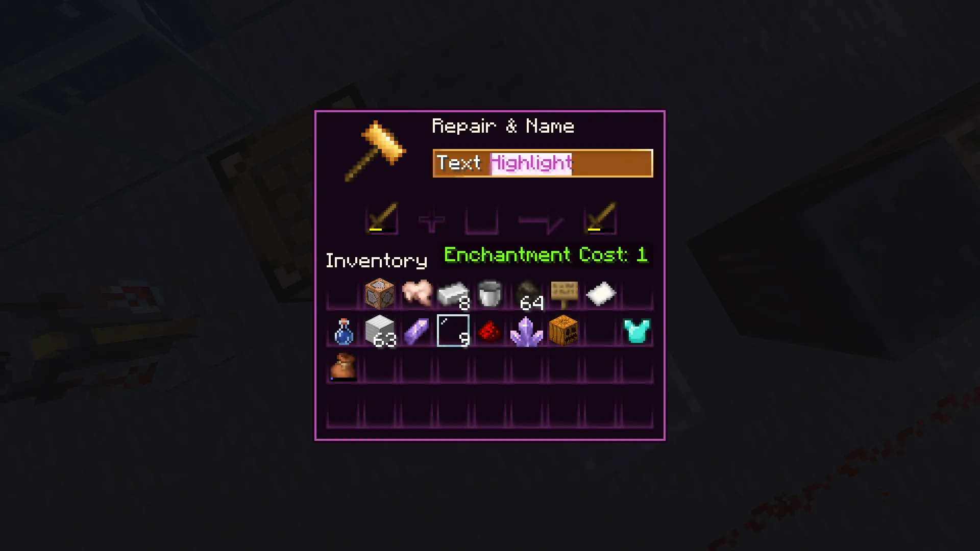 Изображение 1 ресурспака Gilded Neon UI