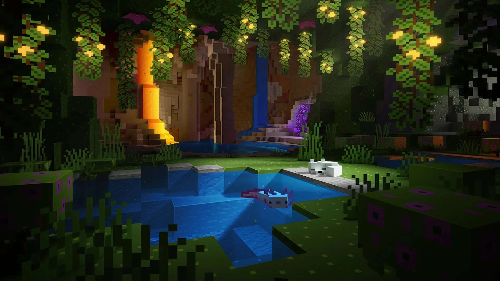 Glowing Caves Background