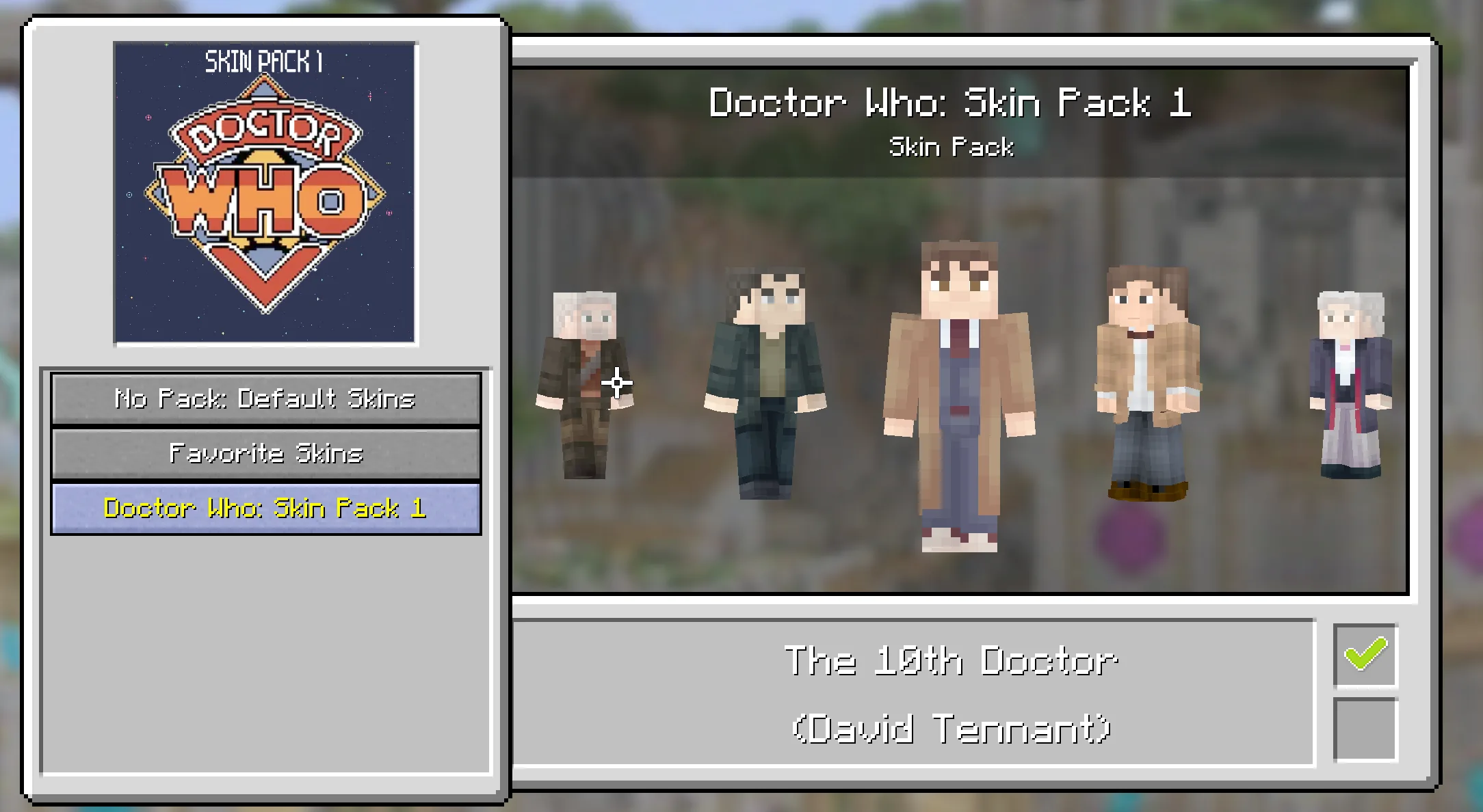 Legacy Skins: Doctor Who