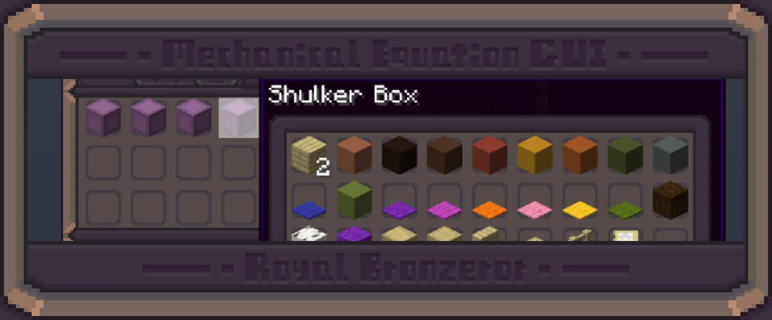 Mechanical equation GUI Add-on for Shulker Box Tooltip mod