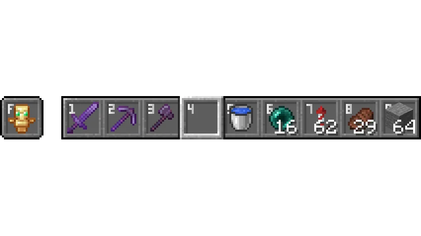 Изображение 3 ресурспака Numbered & Cleaner Hotbar