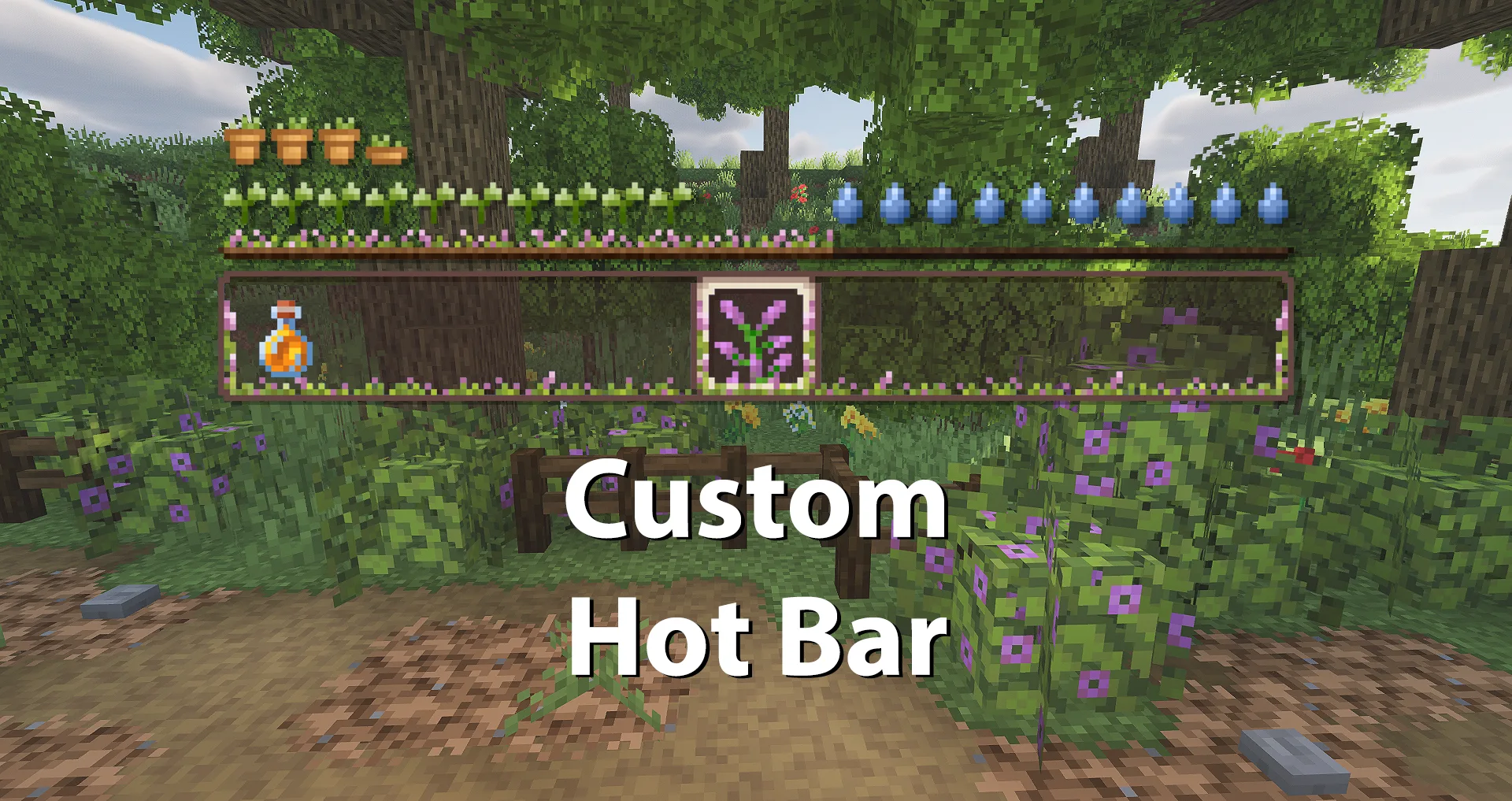 Overgrown Flowery Hotbar - скачать ресурспак для Minecraft