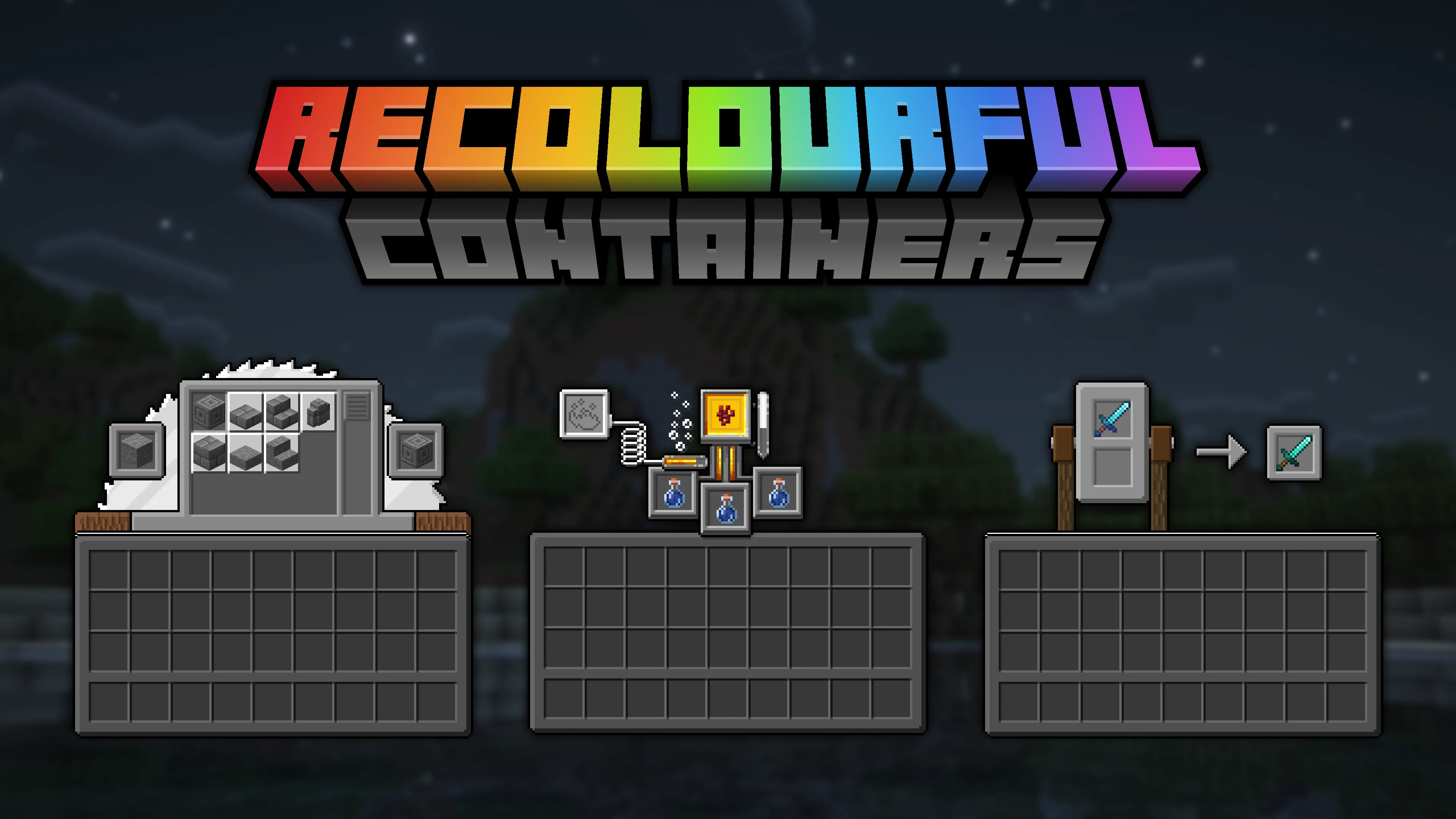 Изображение 5 ресурспака Recolourful Containers GUI + HUD (DARK)
