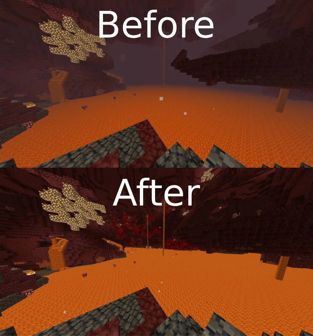 Изображение 2 ресурспака Remove Environmental  Fog (Water, Lava, Nether)
