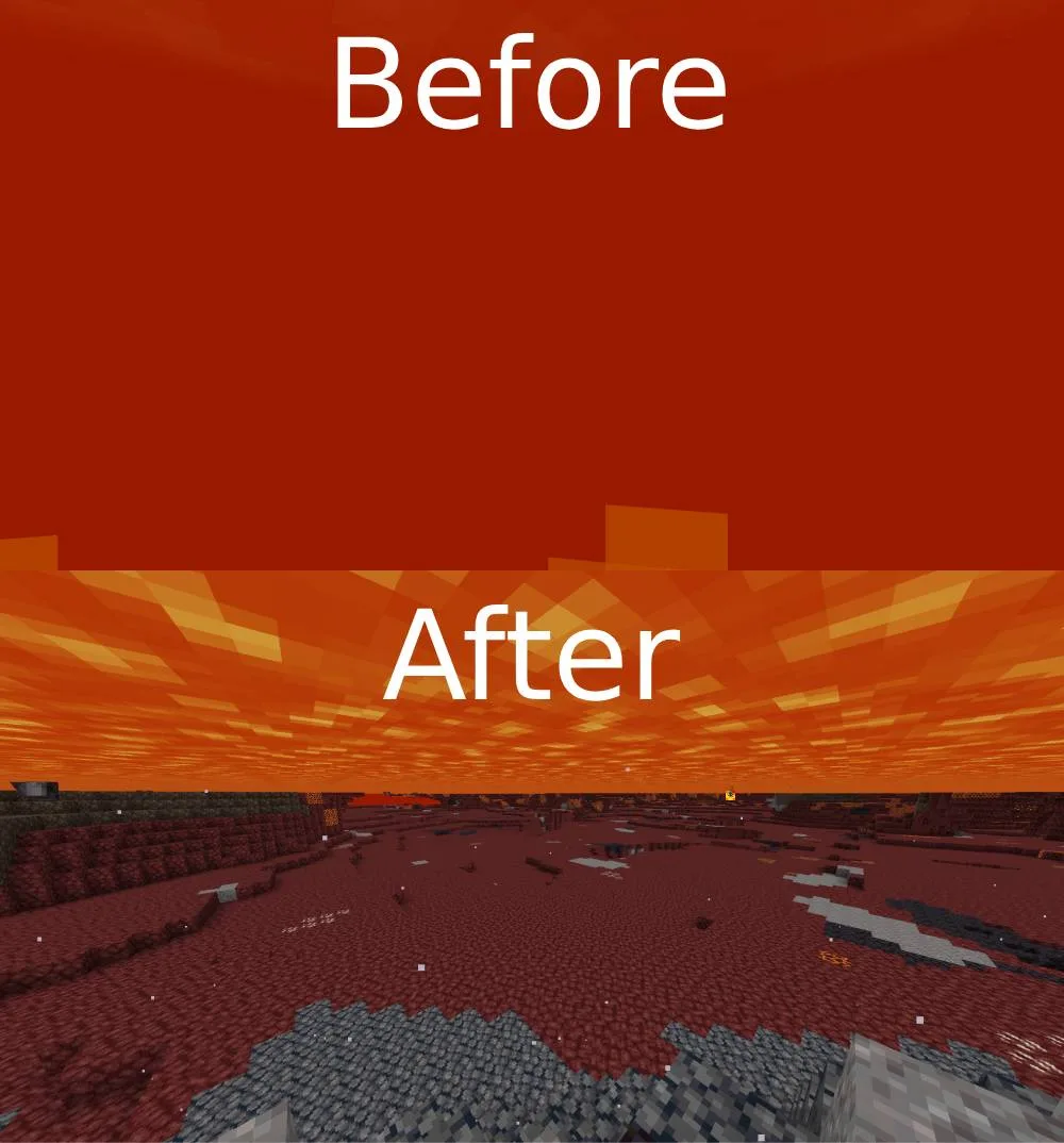 Изображение 3 ресурспака Remove Environmental  Fog (Water, Lava, Nether)