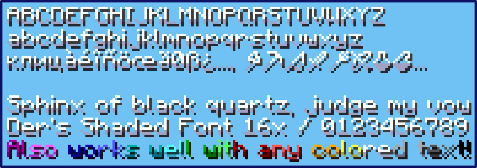 Der's Shaded Font Plus (Default 16x)