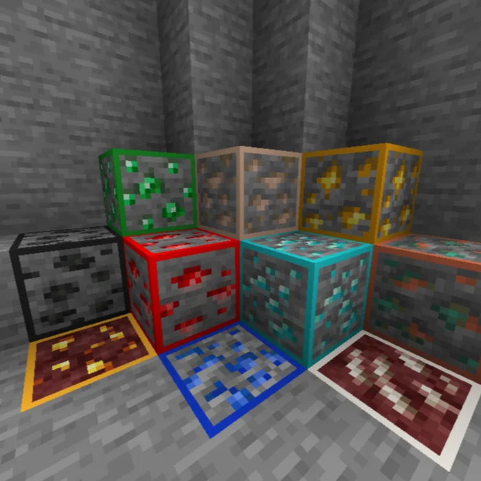 Simple Outlined Ores - Blue Netherite Edition