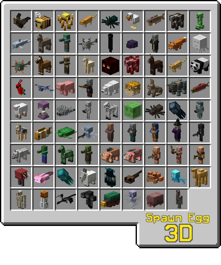 Изображение 3 ресурспака Spawn Egg 3D