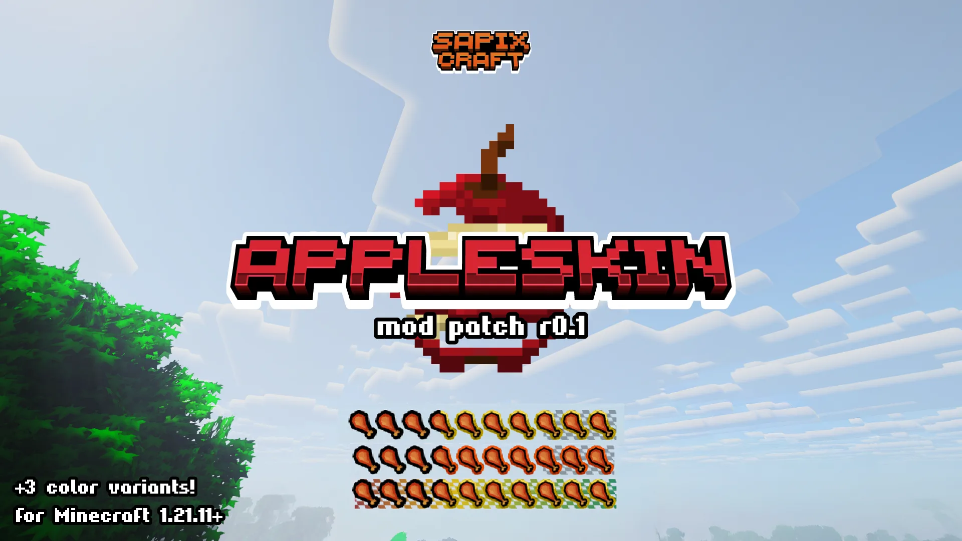 Изображение 2 ресурспака AppleSkin + Sapixcraft Support
