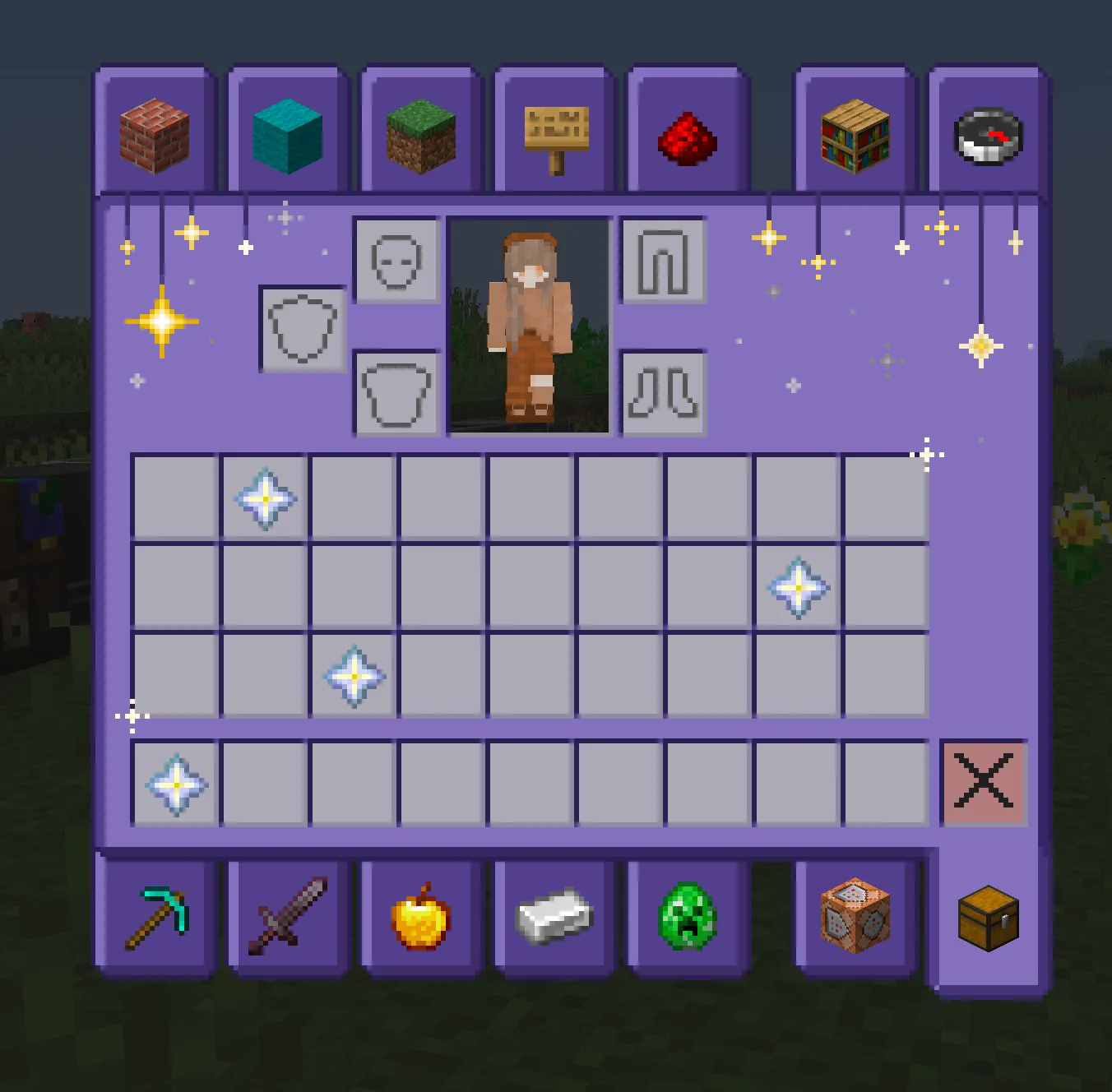 Изображение 2 ресурспака Starry GUI and Hotbar ✨