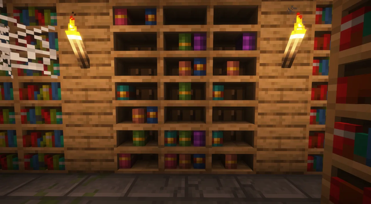 Изображение 3 ресурспака Undopia 3D Chiseled Bookshelf