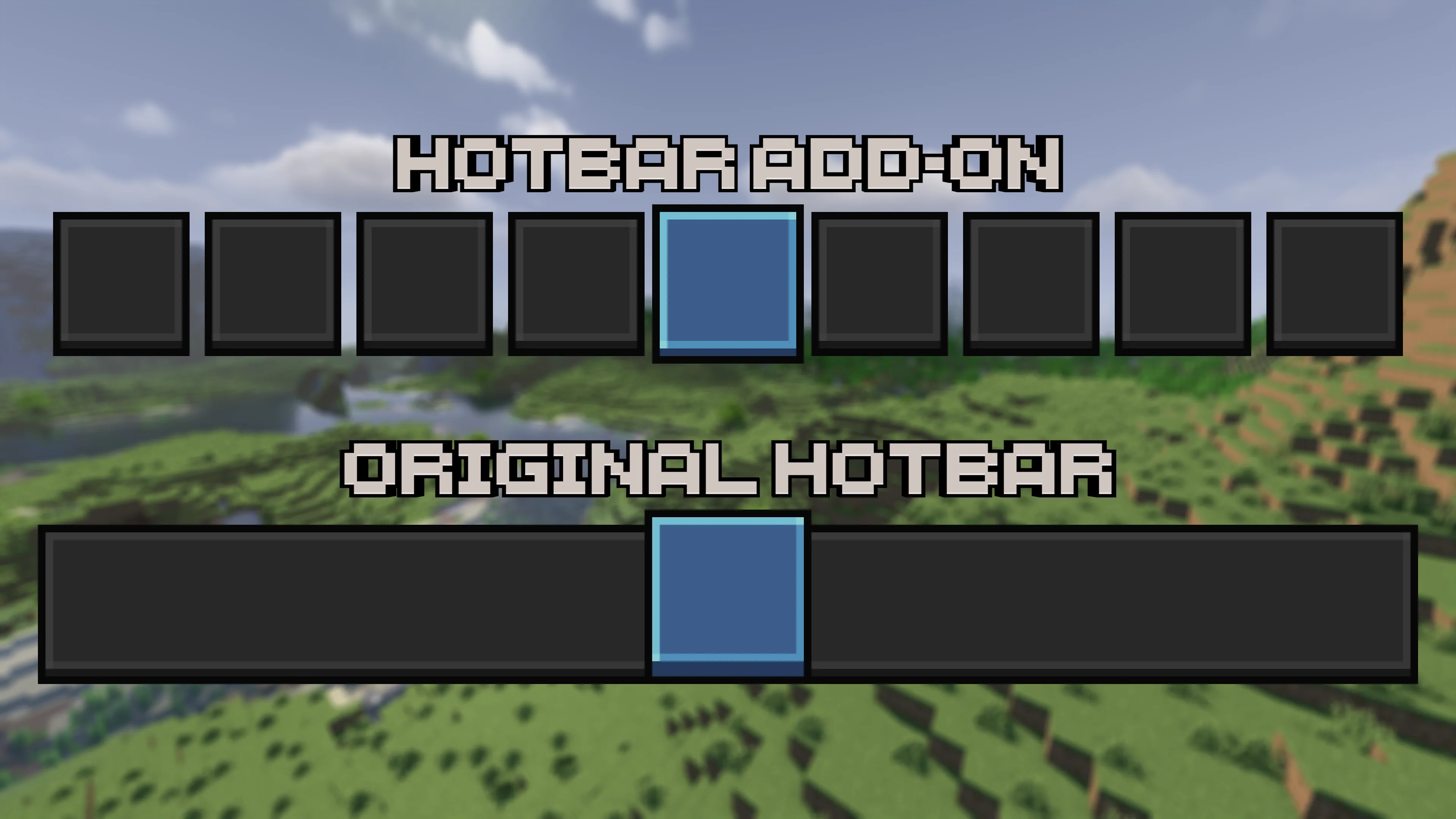 Изображение 2 ресурспака Unique Dark Hotbar Add-On