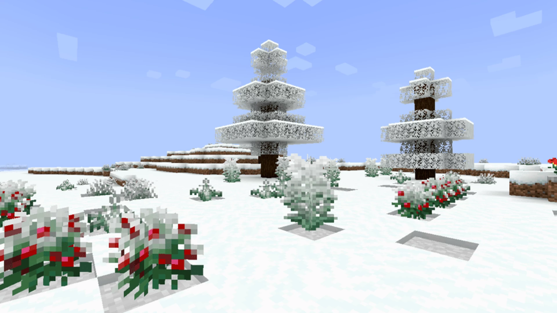 Изображение 6 ресурспака White Leaves/Grass in Snow Biomes – Winter Foliage